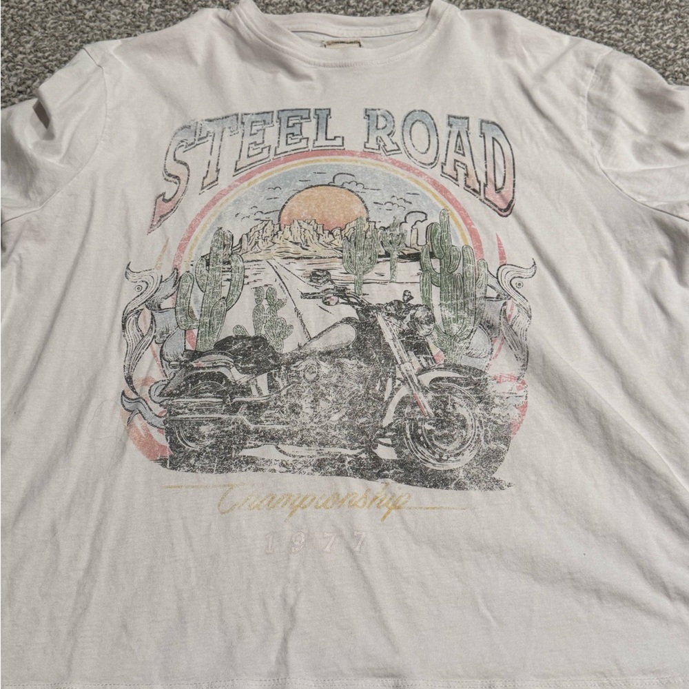 Steel Road Graphic White T-Shirt